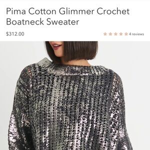 Glimmer Crochet Boatneck Sweater - Silver